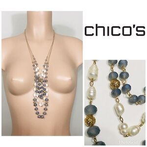 Blue long necklace. NWT